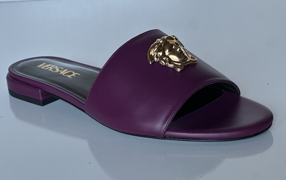 VERSACE Gold Medusa Women's Plum Sandals 10 US (40 Euro) 1019229 Spain NIB